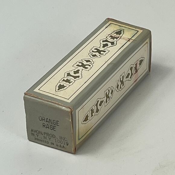 1970s Avon Fashion Lace Lipstick Orange Rage New in Box NOS Cosmetics Makeup Vtg - Picture 9 of 10